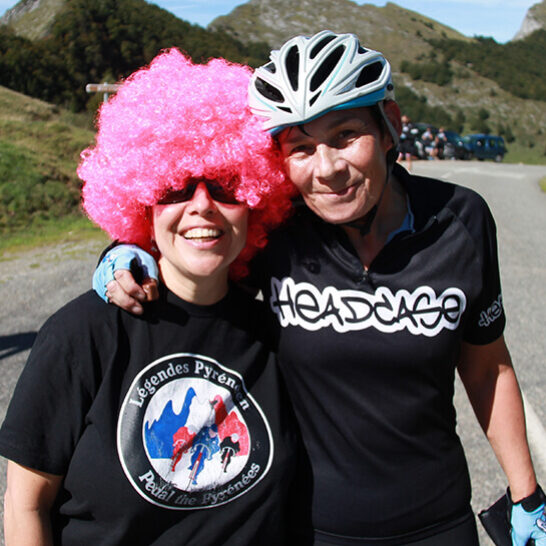 Female cyclists raising funds in the Pyrenees to find a cure for Glioblastoma (GBM)